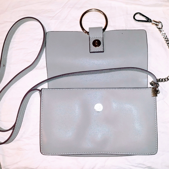 Genuine Leather Shoulder Bag with Chain - Picture 3 of 8